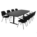 MN Easy Vergadertafel Zwart B220xD110, Ophalen of Verzenden, In hoogte verstelbaar, Nieuw, Bureau