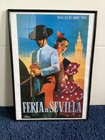 Ingelijste poster ‘Feria de Sevilla’ 51x71cm, Gebruikt, 50 tot 75 cm, Ophalen of Verzenden, Foto of Poster