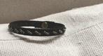 Stoere zwarte leren armband, nieuw, Ophalen of Verzenden, Nieuw, Zwart, Leer