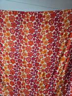 2 stuks Retro oranje bloemetjes gordijn, Gebruikt, Overige kleuren, Ophalen of Verzenden, 200 cm of meer