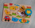 Mooie houten puzzel en rammelaar, Ophalen of Verzenden, Zo goed als nieuw, Van hout, Minder dan 10 stukjes