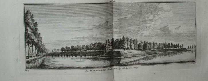 263-264 / Bodegraven De Wierikkerschans Kopergravure 1750, Antiek en Kunst, Kunst | Etsen en Gravures, Ophalen of Verzenden