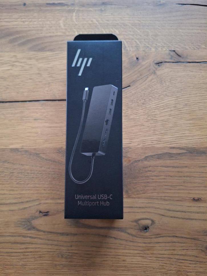 HP Universal USB-C Multiport Hub, Computers en Software, Dockingstations, Nieuw, USB-hub, Harde schijf, Laptop, Tablet, Telefoon