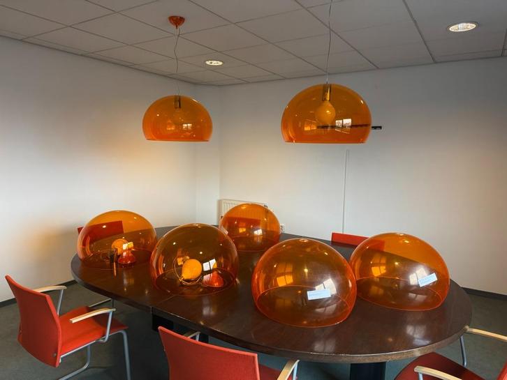 7x Kartell FL/Y oranje – Laviani designklassiekers, Huis en Inrichting, Lampen | Hanglampen, Zo goed als nieuw, Minder dan 50 cm