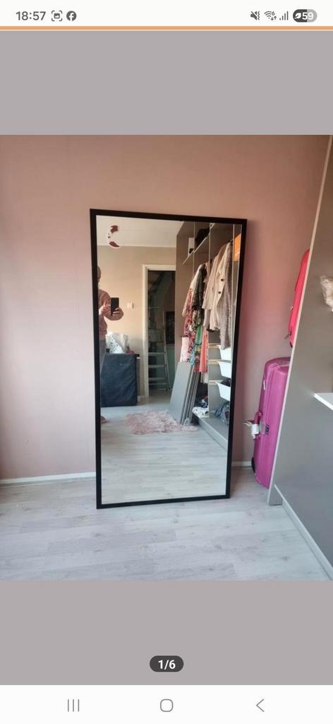 Grando badkamer spiegel zwart, Huis en Inrichting, Badkamer | Badkamermeubels, Gebruikt, Overige typen, Minder dan 100 cm, 100 tot 150 cm