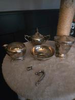 Verzilverde set - suikerpot, melkkan, schaal, Ophalen of Verzenden