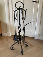Haardgereedschap set 4 delig handgemaakt smeedijzer, Huis en Inrichting, Haarden, Ophalen, Gebruikt, Vrijstaande haard, Houthaard