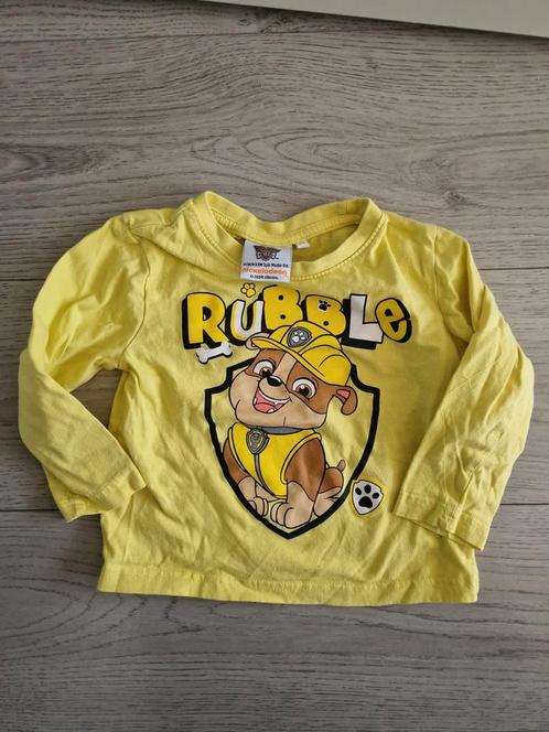 Rubble tshirt paw patrol shirt geel, Kinderen en Baby's, Kinderkleding | Maat 98, Zo goed als nieuw, Jongen of Meisje, Shirt of Longsleeve