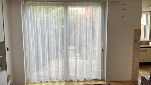 MOET WEG - Witte vitrage gordijnen, Huis en Inrichting, Stoffering | Gordijnen en Lamellen, Gebruikt, 200 cm of meer, Wit, Ophalen