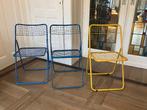 3x Niels Gammelgaard Ted Net Chair klapstoel vintage, Huis en Inrichting, Stoelen, Ophalen of Verzenden, Blauw, Metaal, Drie