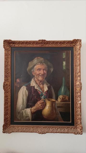 Mooi antiek schilderij  beschikbaar voor biedingen