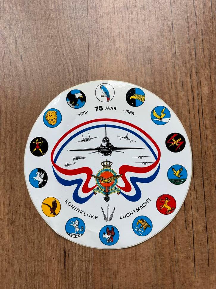 Sticker 75 Jaar Koninklijke Luchtmacht, Verzamelen, Overige Verzamelen, Gebruikt, Ophalen of Verzenden