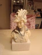 Antiek Albasten Buste van Dame met Hoed, Antiek en Kunst, Ophalen of Verzenden