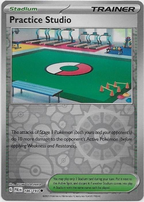 Paldea Evolved,  Practice Studio [reverse] 186/193, Hobby en Vrije tijd, Verzamelkaartspellen | Pokémon, Nieuw, Losse kaart, Verzenden
