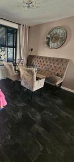 Eettafel met bank en 3 stoelen, Huis en Inrichting, Ophalen of Verzenden, Gebruikt, Modern, Minder dan 4 stoelen