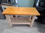 Stevige houten keukentafel / werkbank te koop – 120x52x90 cm, Ophalen, 100 tot 150 cm, Zo goed als nieuw, Rechthoekig