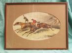Litho van ca. 1880 - Paarden race, Ophalen of Verzenden