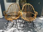 Vintage rotan stoeltjes Rohé Noordwolde, Huis en Inrichting, Fauteuils, Ophalen, Gebruikt, Minder dan 75 cm, Riet of Rotan