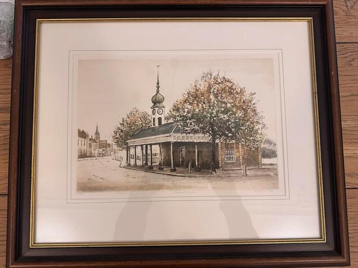 Ets Visbank Vlaardingen A. Wieringa, Antiek en Kunst, Kunst | Etsen en Gravures, Ophalen