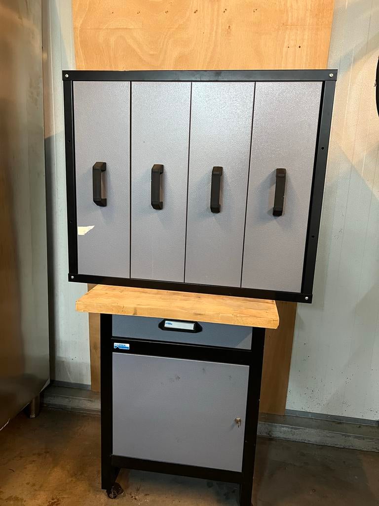 Werkbank met kast Upper, Ophalen, Gebruikt, 100 tot 150 cm, Metaal