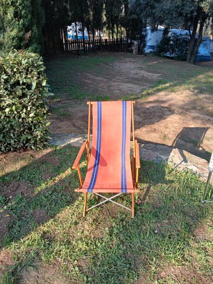 Vintage Strandstoelen, 4 stuks - Compact Opvouwbaar, Caravans en Kamperen, Kampeermeubelen, Gebruikt, Campingstoel, Ophalen