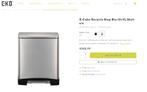 EKO Stainless Steel recycling pedaalemmer 10+9 liter, Ophalen, Gebruikt, Met pedaal, Rvs