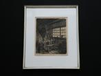 Anton Pieck ets Friesche Klokkenmakery Joure 1920 gesigneerd, Ophalen of Verzenden