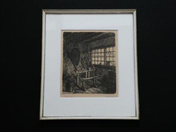 Anton Pieck ets Friesche Klokkenmakery Joure 1920 gesigneerd beschikbaar voor biedingen