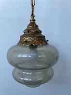 Vintage glazen glas hanglamp plafondlamp hang lamp ketting, Ophalen of Verzenden