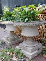 Set oude antiek vintage betonnen tuinvaas bloembak jardini, Gebruikt, Ophalen