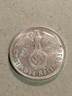 Twee reichsmark zilver 1938 Duitsland, Verzamelen, Militaria | Tweede Wereldoorlog, Ophalen of Verzenden, Duitsland, Embleem of Badge