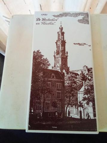 Tegeltje de Westerkerk en Vleeshal 1760. beschikbaar voor biedingen