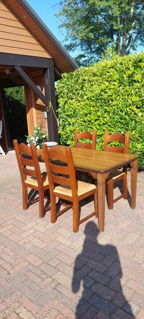 ZEER STEVIGE,NETTE EN HANDIGE EIKEN TAFEL EVT MET 4 STOELEN, Huis en Inrichting, Tafels | Eettafels, Zo goed als nieuw, 50 tot 100 cm