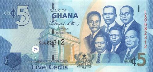 Ghana 5 Cedis 2010 Unc pn 38b, Postzegels en Munten, Bankbiljetten | Afrika, Los biljet, Overige landen, Ophalen of Verzenden