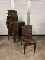 120 stuks rotanlook horeca terrasstoelen stapelbaar, Ophalen, Zwart, Zo goed als nieuw, Metaal