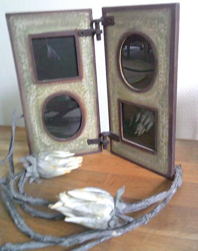 Stoer Philippines houten klapbaar vakken lijstje, Audio, Tv en Foto, Fotografie | Fotolijsten, Gebruikt, Ophalen of Verzenden