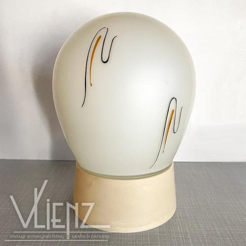 Vintage, mid century, retro plafondlamp, lamp, Huis en Inrichting, Lampen | Plafondlampen, Gebruikt, Glas, Kunststof, Ophalen of Verzenden