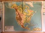 Oude schoolkaart Noord- Amerika, Antiek en Kunst, Ophalen, Aardrijkskunde