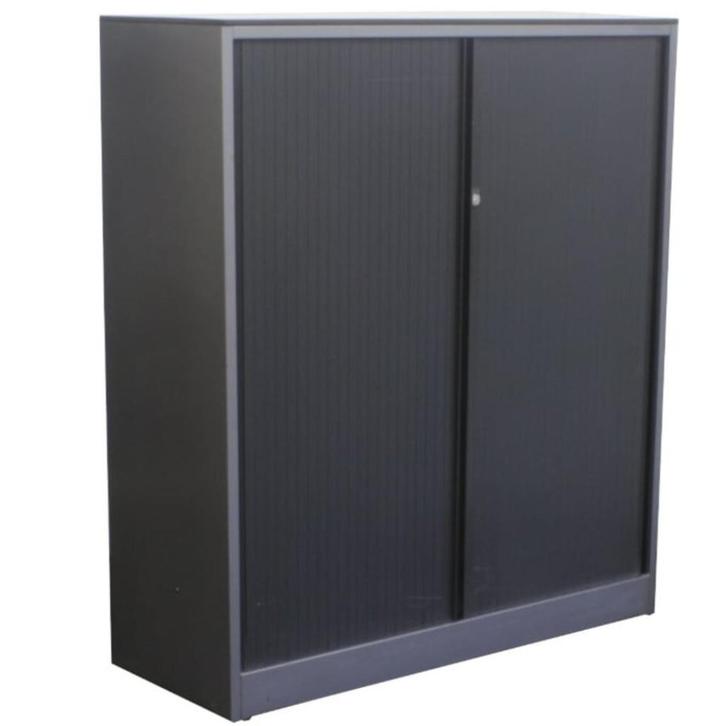 Ahrend Roldeurkast Antraciet Zwart Lichtgrijs 139 x 120 x 45, Huis en Inrichting, Kasten | Roldeurkasten en Archiefkasten, Gebruikt