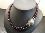 Granaten ketting met zeeuwse knop sluiting zilver, Sieraden, Tassen en Uiterlijk, Antieke sieraden, Verzenden, Zilver, Ketting