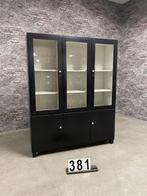 Retro vintage vitrinekast nr381, Huis en Inrichting, Kasten | Vitrinekasten, Met deur(en), 100 tot 150 cm, Nieuw, Ophalen of Verzenden