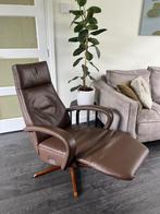 Nette De Toekomst Design Relaxfauteuil Bruin Leer M L, Minder dan 75 cm, Leer, Ophalen of Verzenden, Zo goed als nieuw