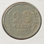 25 Cent Zink / Zinken kwartje uit 1943 van Wilhelmina, Verzenden, Koningin Wilhelmina, 25 cent, Losse munt