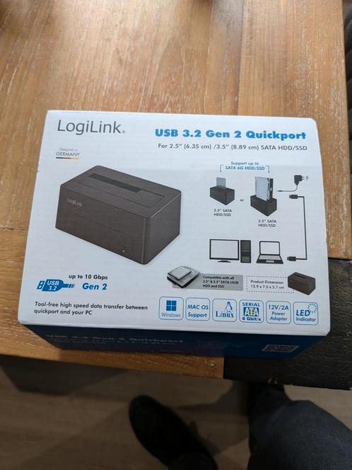 LogiLink USB 3.2 Gen 2 Quickport HDD/SSD Docking Station, Computers en Software, Harde schijven, Nieuw, Desktop, Extern, HDD, USB