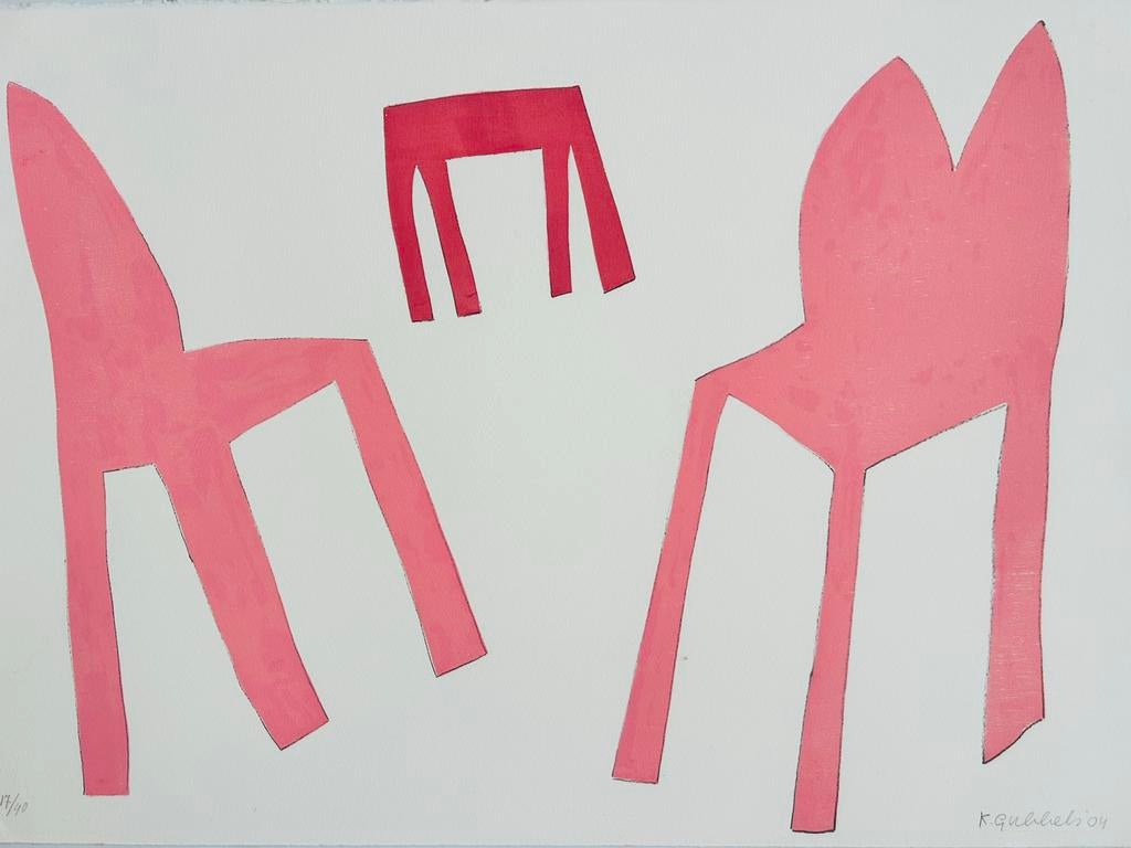 Klaas Gubbels, Dansend door de kamer, litho 17/40, Antiek en Kunst, Kunst | Litho's en Zeefdrukken, Ophalen of Verzenden