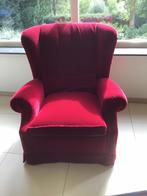 Ruime comfortabele zittende rode stoel, Huis en Inrichting, Fauteuils, Ophalen, Gebruikt, Minder dan 75 cm, 75 tot 100 cm