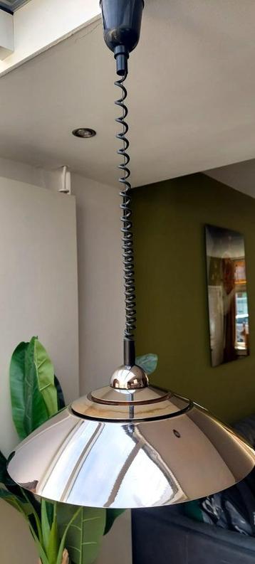 Vintage chromen Hollywood Regency space age hanglamp lamp beschikbaar voor biedingen