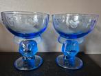 Disney mickey mouse schaal glas sorbet gemerkt blauw, Ophalen of Verzenden