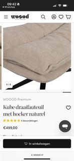 Woood Premium Hocker - Naturel - Nieuw in verpakking, Ophalen of Verzenden, Nieuw, Stof, Minder dan 50 cm