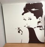 Schilderij Audrey Hepburn 90x90 cm, Gebruikt, Verzenden, Schilderij, 75 tot 100 cm